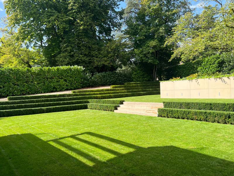 Aménagement de jardin naturel avec escaliers et plantations à Genève